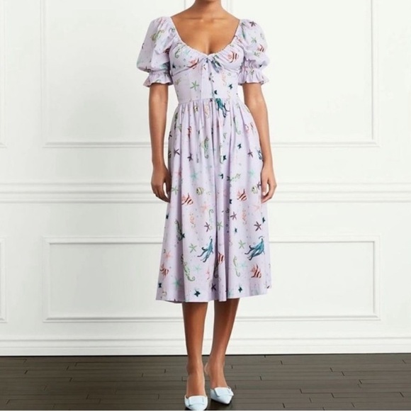 Hill House Dresses & Skirts - Hill House Ophelia Dress in Sea Creatures Puff Sleeves Babydoll Pockets NWT